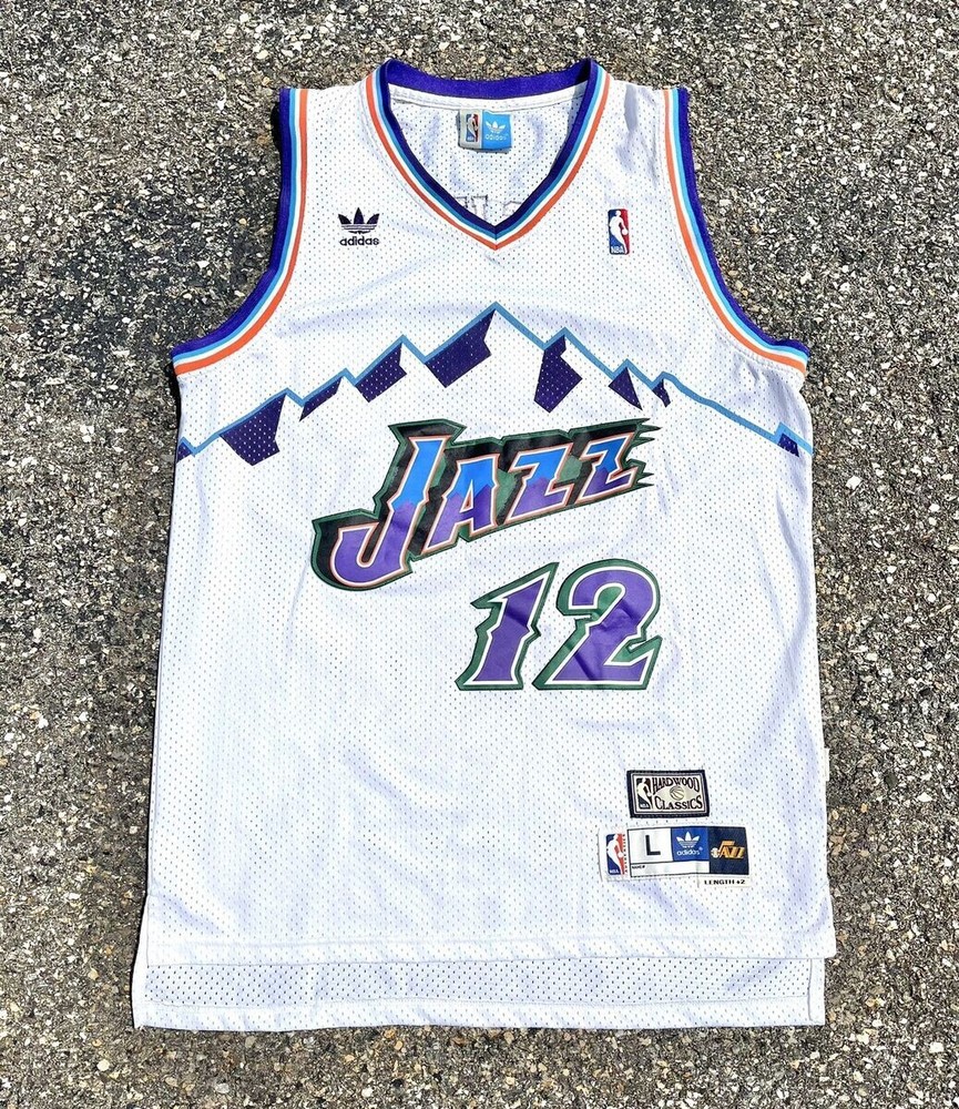 Vintage Utah Jazz John Stockton Adidas Hardwood Classics 100% Authentic