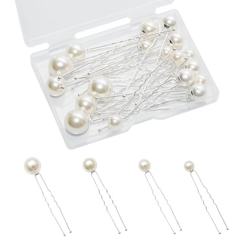 18PCS Silver Pearl U-Shaped Bobby Pins for Weddings & Hair Styling
