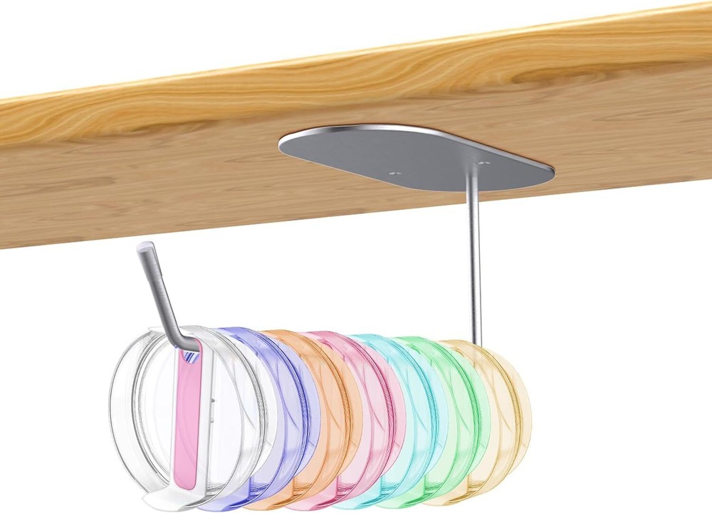 2 Pack Tumbler Lid Organizers, Stanley|Yeti|Simple Modern Cup Hook Silver