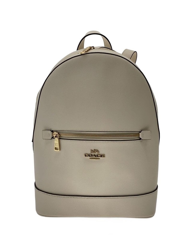 Authentic COACH Kenley Leather Backpack in White C5680 Pre-Owned