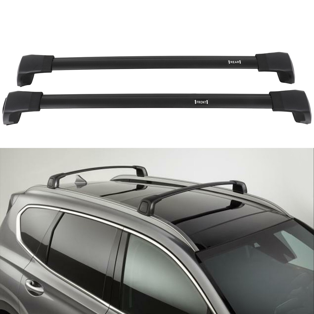 Roof Rack Set Cross Bar Black For 2019-23 Hyundai Santa Fe Luggage Cargo Carrier