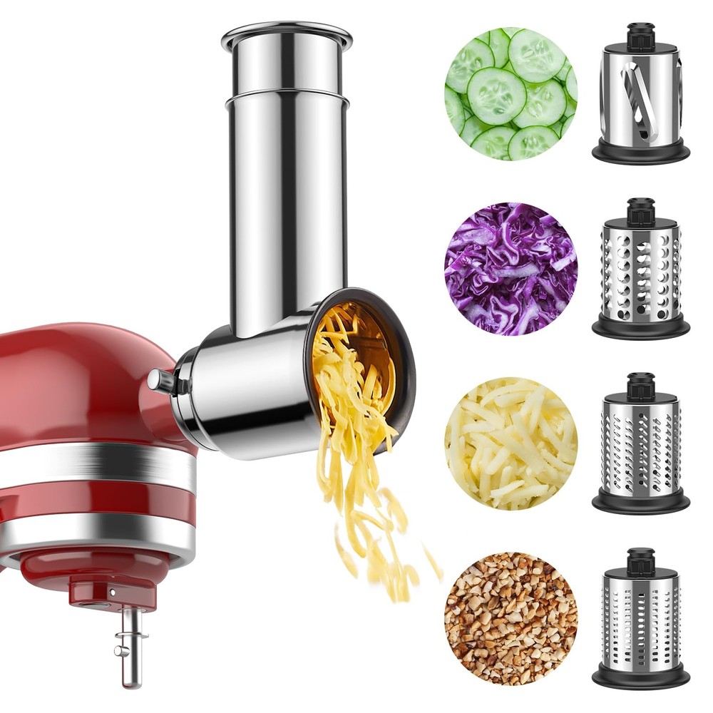 KitchenAid Stand Mixer Stainless Steel Slicer Shredder and Cheese Grater Attachment