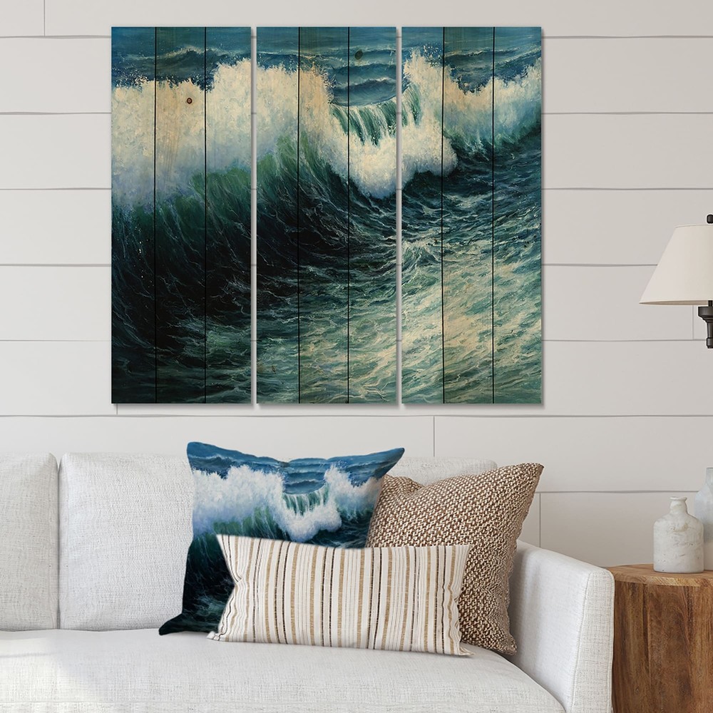 Designart 'Storm Waves In The Ocean' Nautical & Coastal