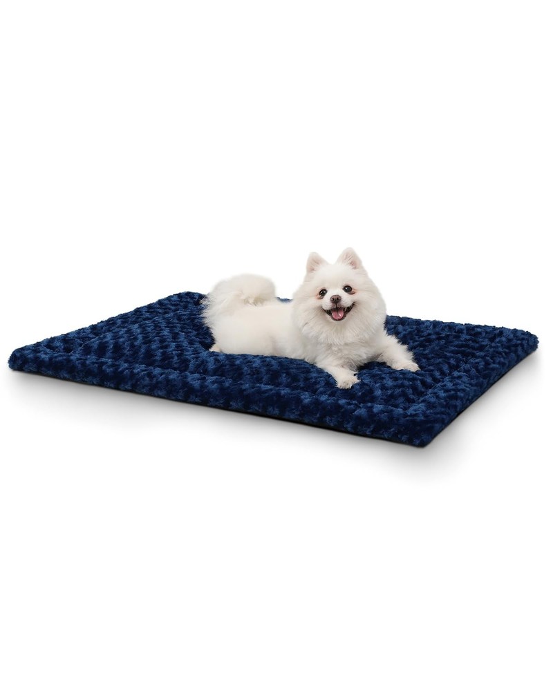 Washable Dog Bed Mat Reversible Dog Crate Pad Soft Fluffy Pet Kennel Beds Dog...