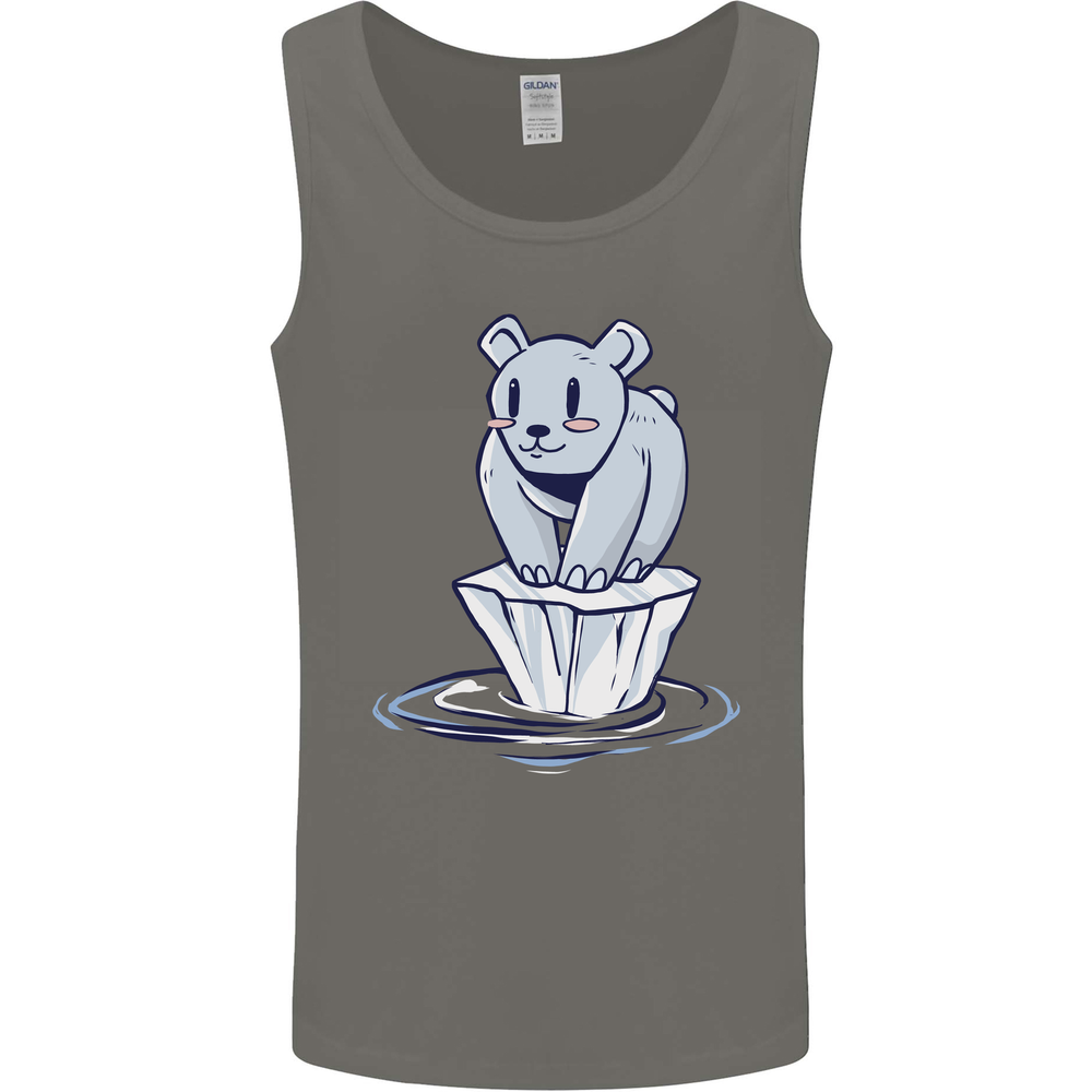 Floating Polar Bear Environment Climate Change Mens Vest Tank Top