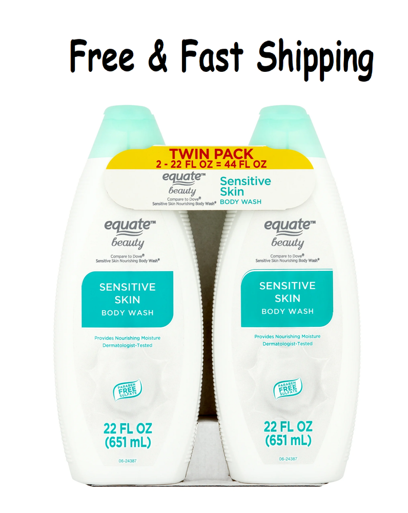 Equate Sensitive Skin Body Wash, 2X 22 fl. Oz. (2 Pack)