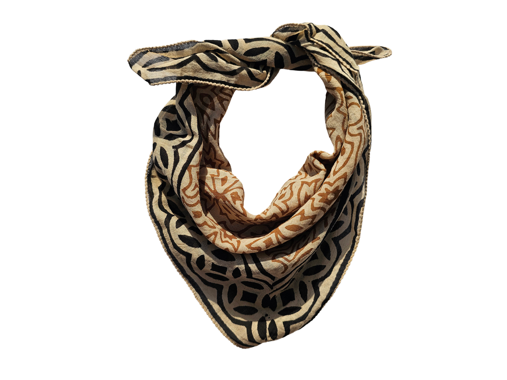 Bohemian Cotton Bandana Scarf - Soft 100% Cotton Boho Neck Scarf