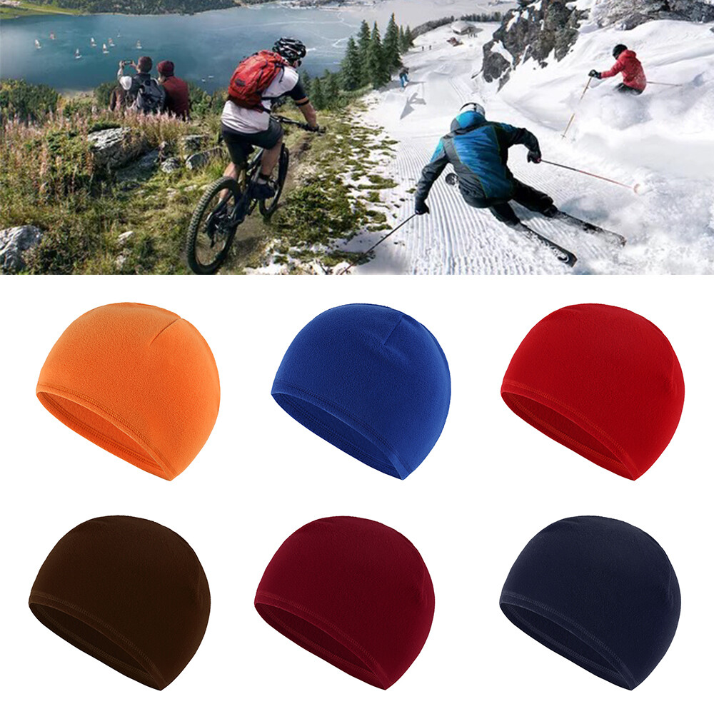 Polar Fleece Winter Hats for Hiking Military Men Unisex Warm Beanie Cap  