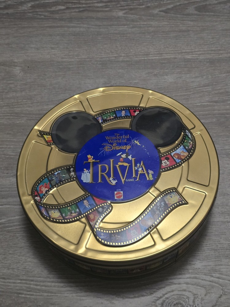 Disney Trivia Game 1999 Complete Gold Collector Tin Edition