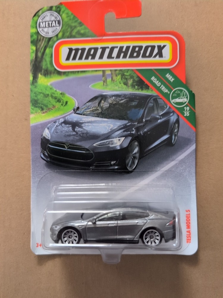 Experience the Matchbox MBX Road Trip Tesla Model S 19/35 Scale Die-Cast Car Collectible