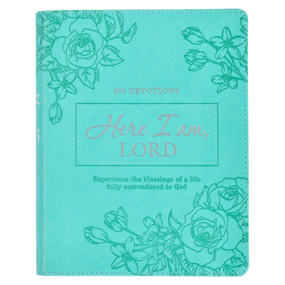 Here I Am Lord Teal Faux Leather Devotional with Inspirational Content