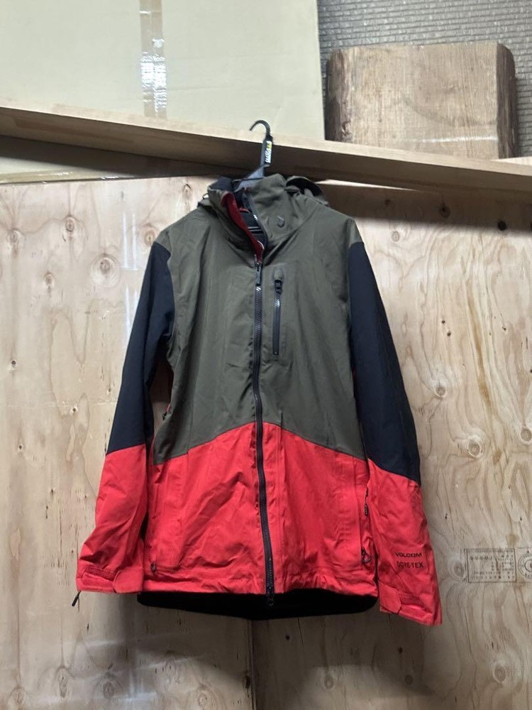 Volcom GORE-TEX Snowboard Jacket Mens Size S Olive Red
