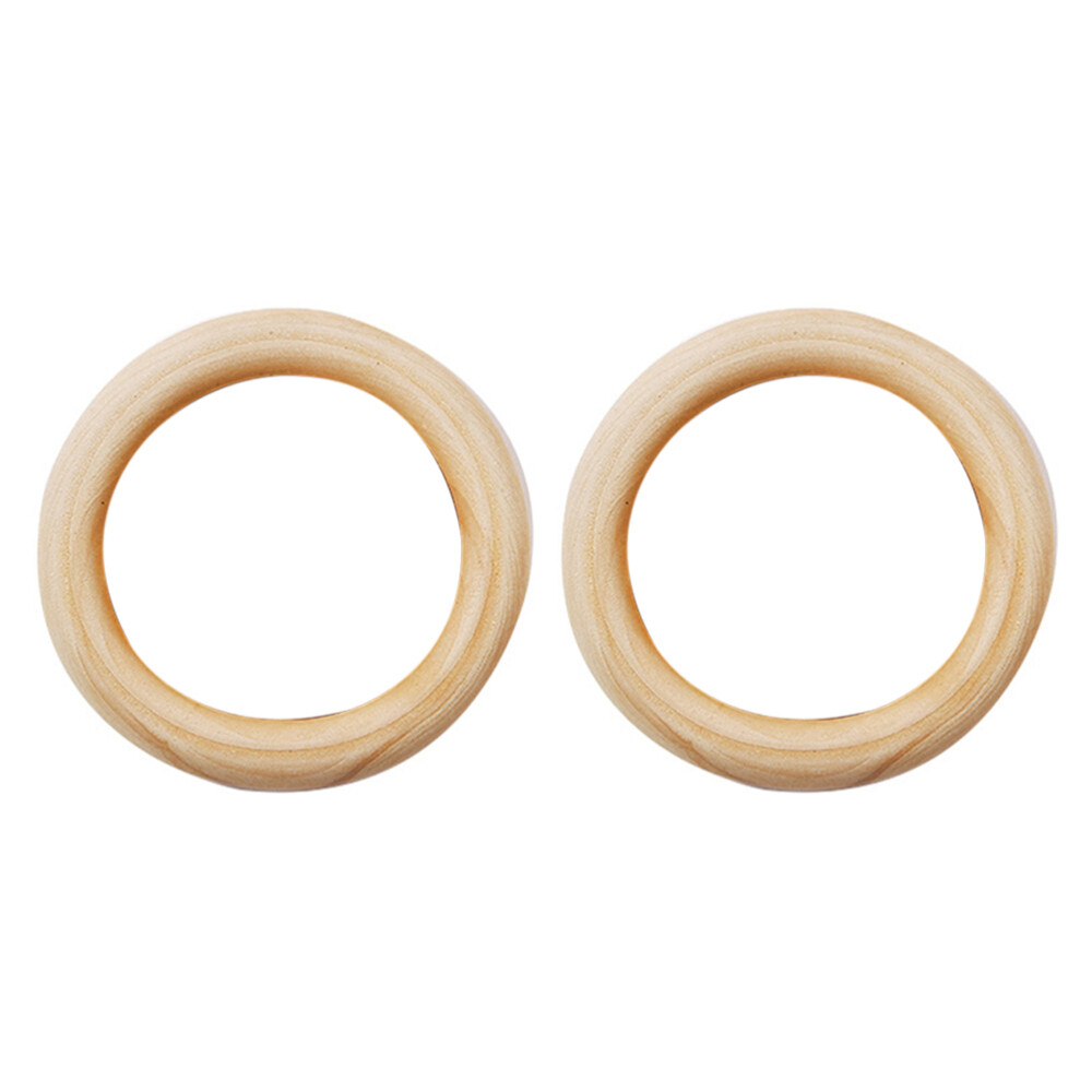 2 Pcs Natural Wood Rings Unfinished Wood Circles DIY Accessories for Pendant