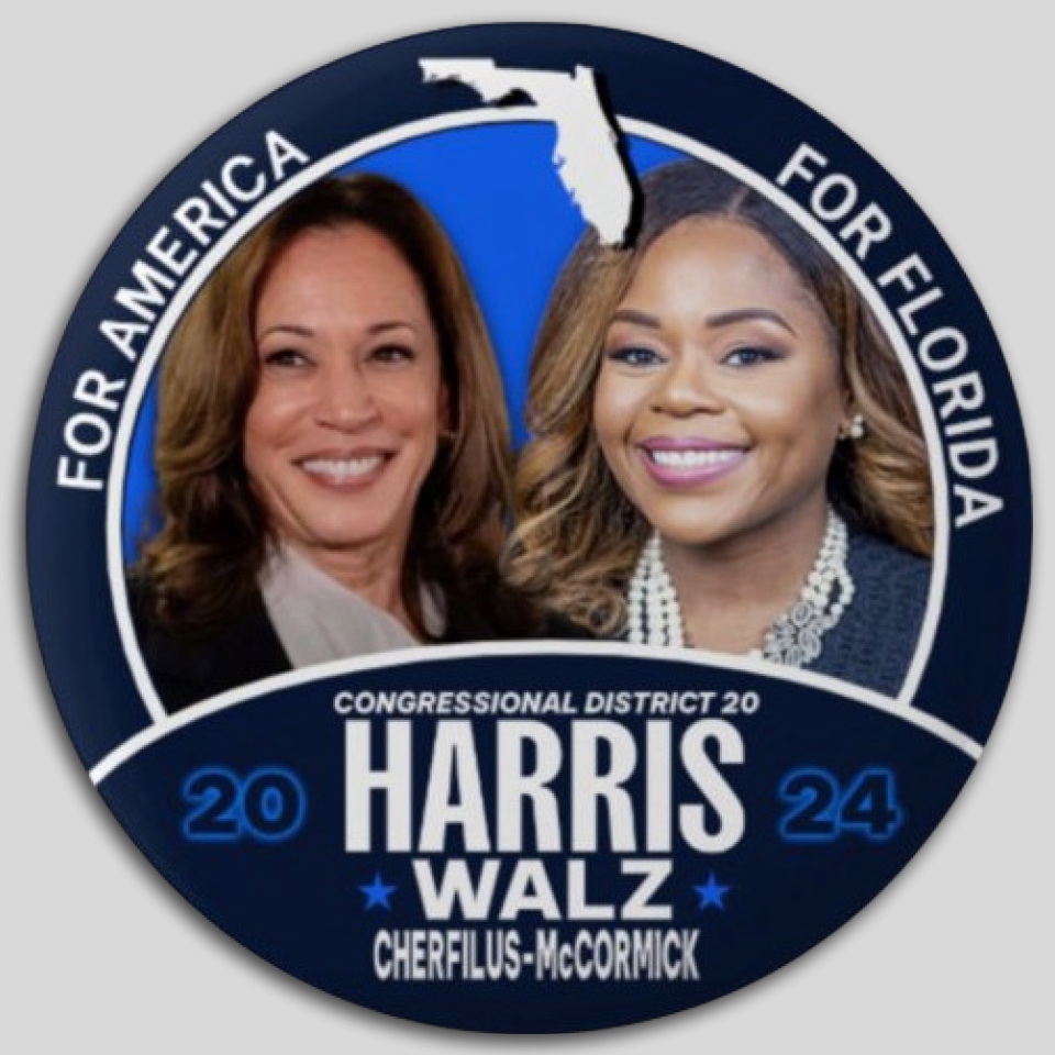Kamala Harris Cherfilus-McCormick Congress Pin Button Jugate Florida Democrat