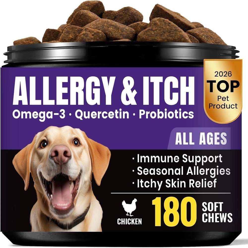 Dog Allergy & Itch Relief Chews with Probiotics Anti-Itch Pet Allergy Chews