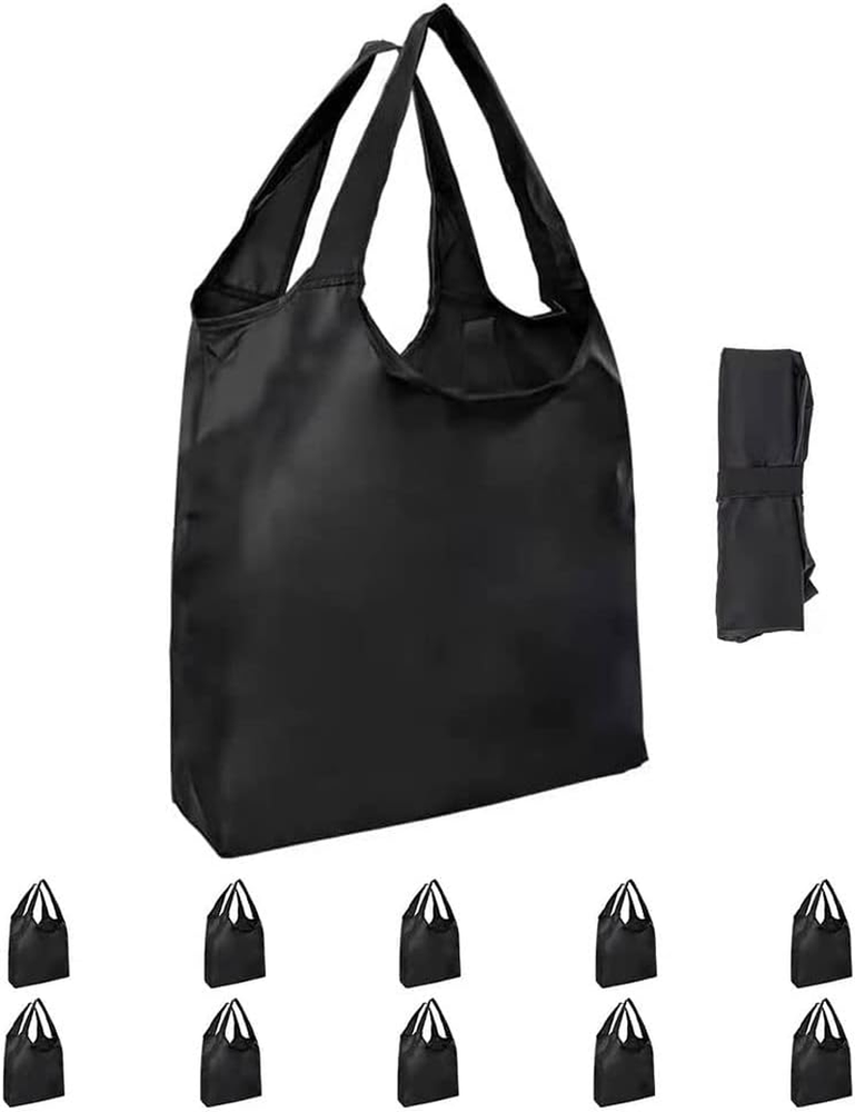 10 Pack Durable Folding Large Kitchen Reusable Shopping Bags with Handles Bulk,