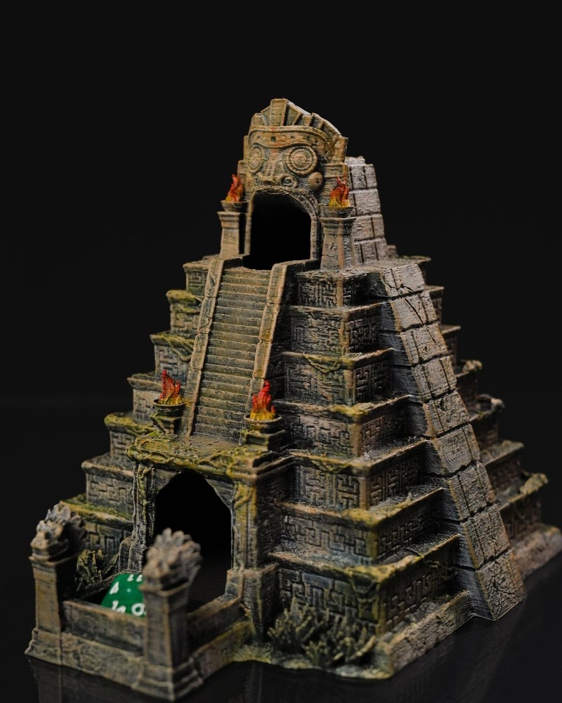 Ancient Aztec Mayan Mesoamerican Pyramid Temple Dice Tower D&D DND Table