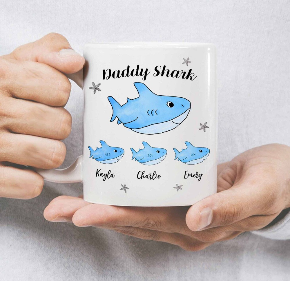 Daddy Shark Coffee Mug Daddy Shark Mug Father's Day Gift From Daughter Fathers