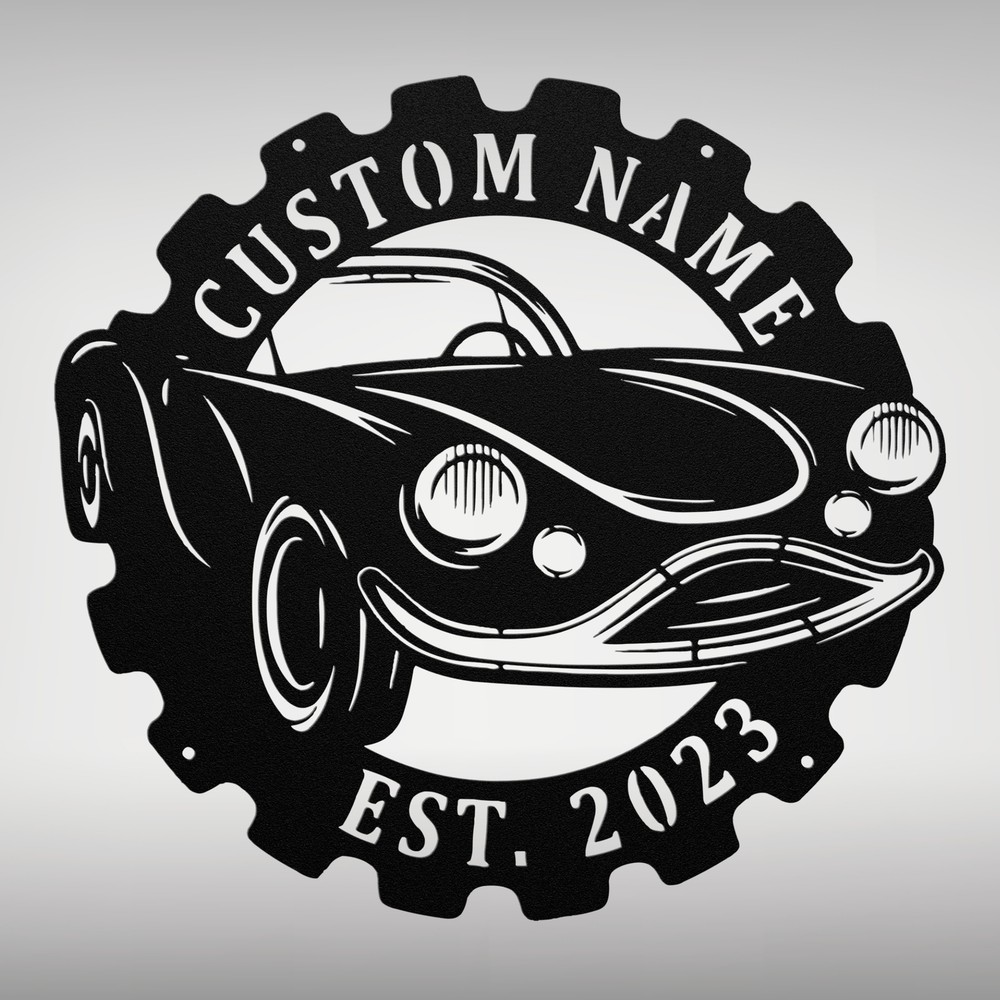 Personalized Classic Car Metal Sign Custom Vintage Car Decor Gift for Car Lovers