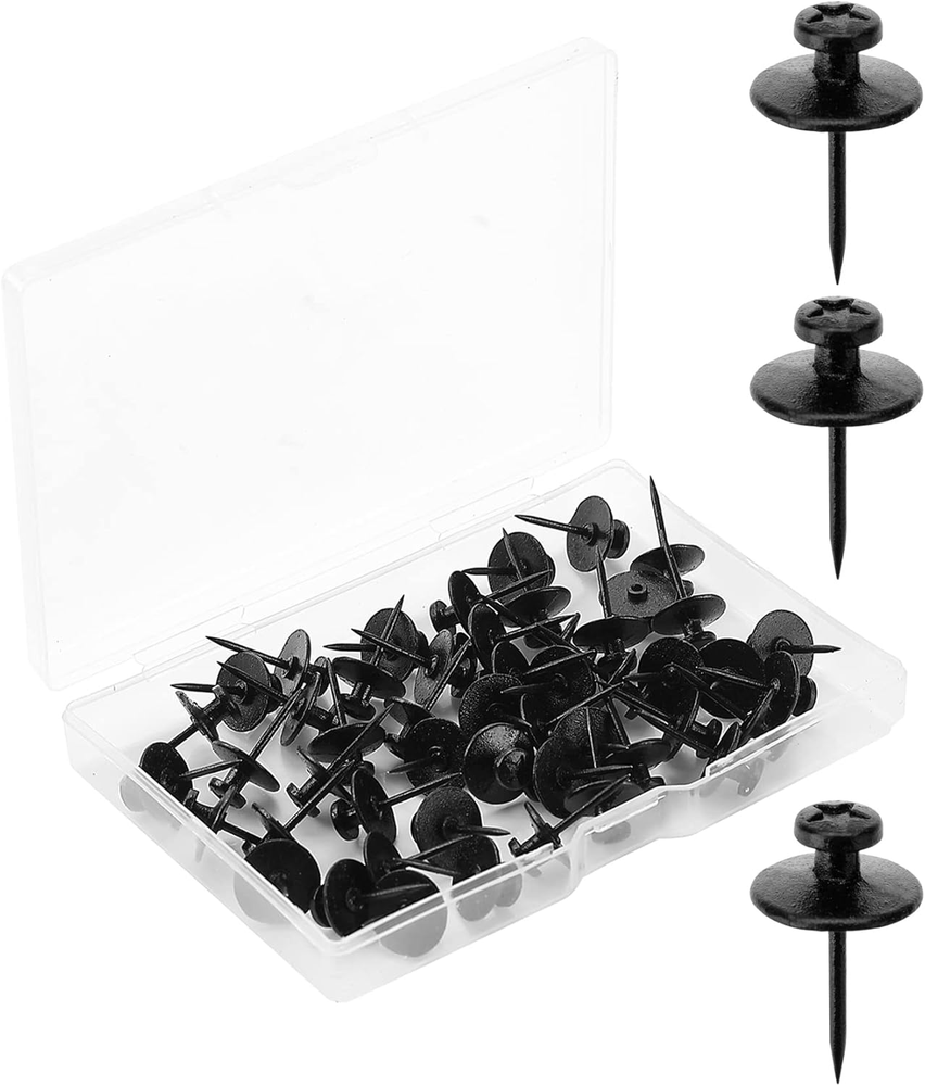 Mr. Pen Double Headed Picture Nails - 50 Pack, Black, Tacks for Wall Hangings