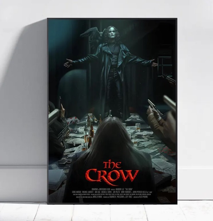 The Crow Poster, Brandon Lee Wall Art, Rolled Canvas Print, Movie Poster