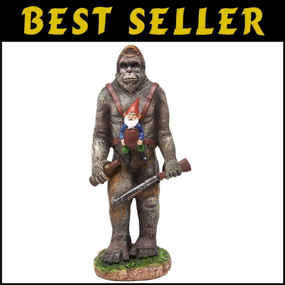 Bigfoot and Gnome Garden Statue for Home or Patio Decor
