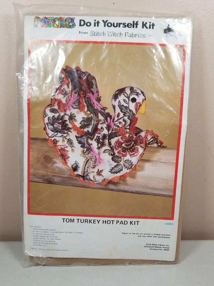 Patches Do it Yourself Kit Stitch Witch Fabrics Tom Turkey Hot Pad Kit #8050