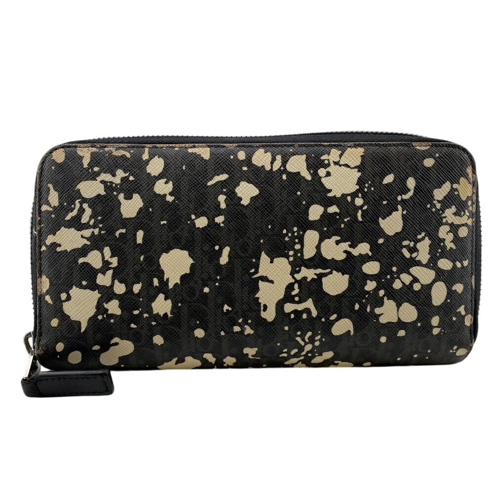 Dior Round Zipper Trotter Paint Long Wallet Pre-Owned Y0715