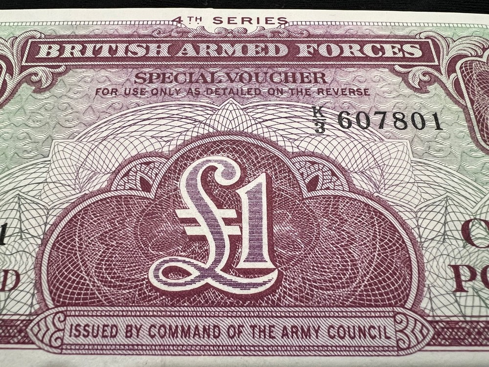 1962 British 1 Pound Armed Forces Banknote Voucher Cold War Soviet Era M36-image