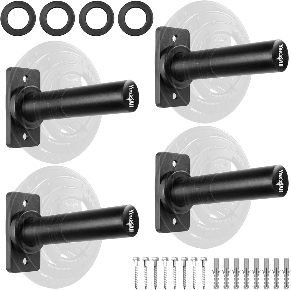 Wall Mounted Weight Plate Holder - Fit 2Inch Olympic Weight Plates, Protective R