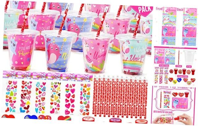 24-Pack Kids Valentine's Day Stationery Gift Set with Cards & Stickers-image