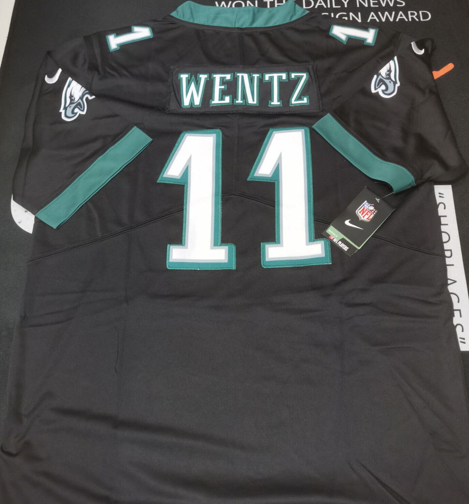 Size Small Carson Wentz #11 Eagles Vapor Black Stitched Jersey.