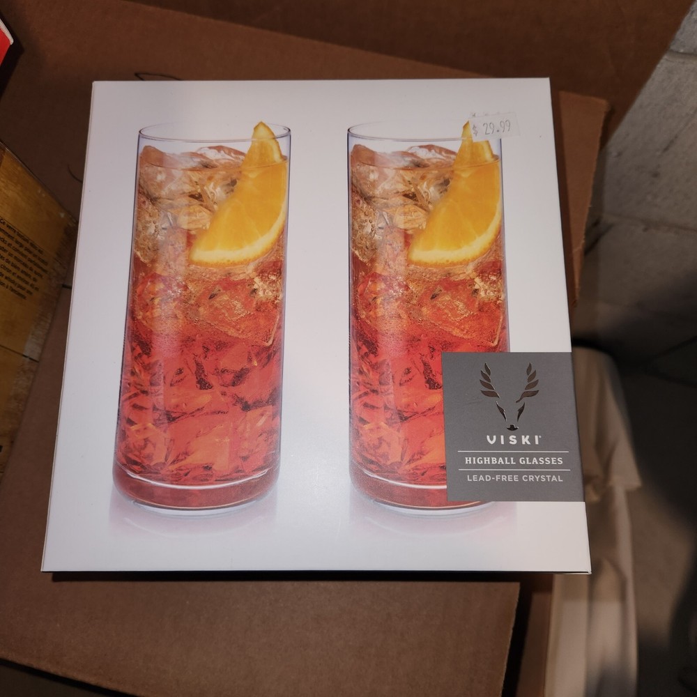 Viski Crystal Highball Glasses 2-Piece Set for Elegant Cocktails