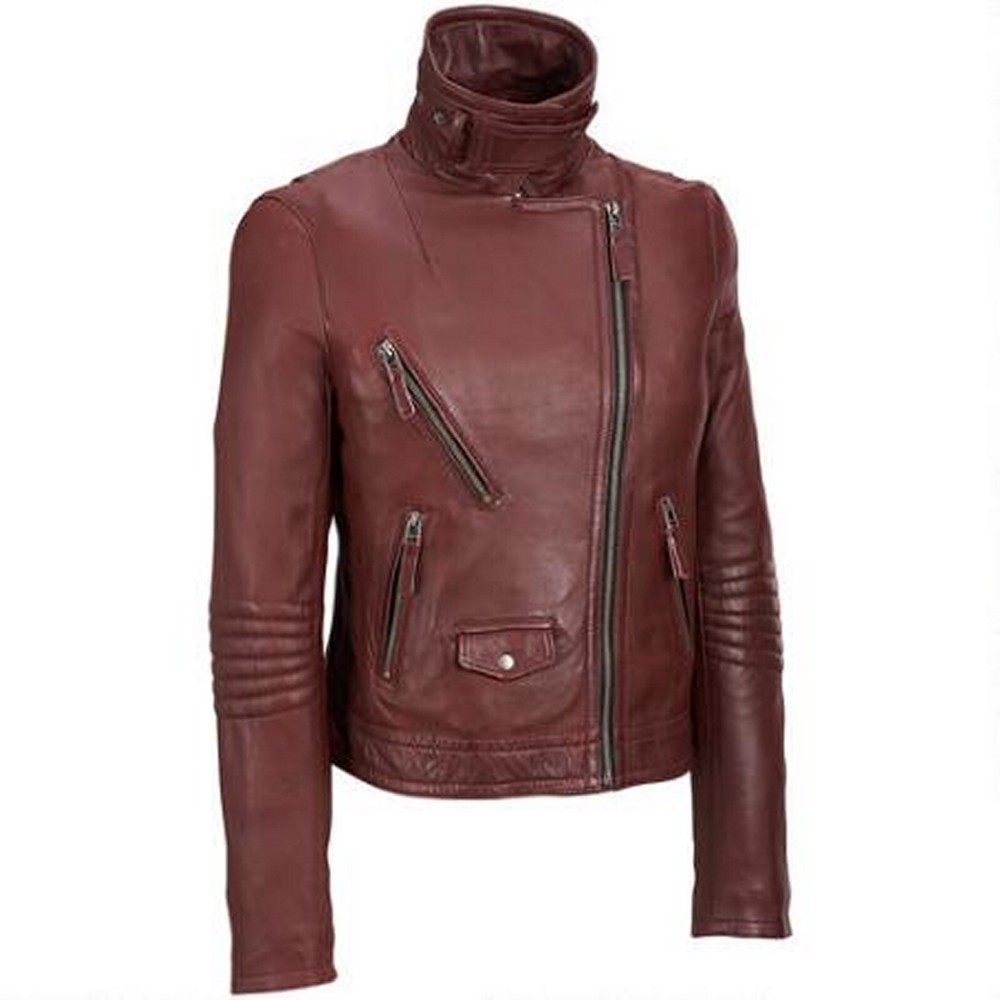 100% Real Genuine High Quality Lambskin Brown Fine Leather Jacket For Men