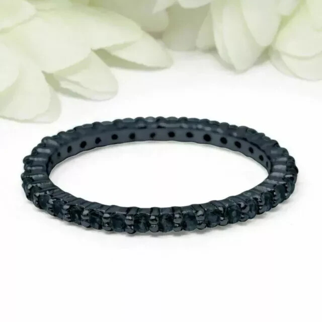 8CT Lab-Created Diamond Women's Tennis Bracelet in 14K Black Gold Plated 7.5 Inch