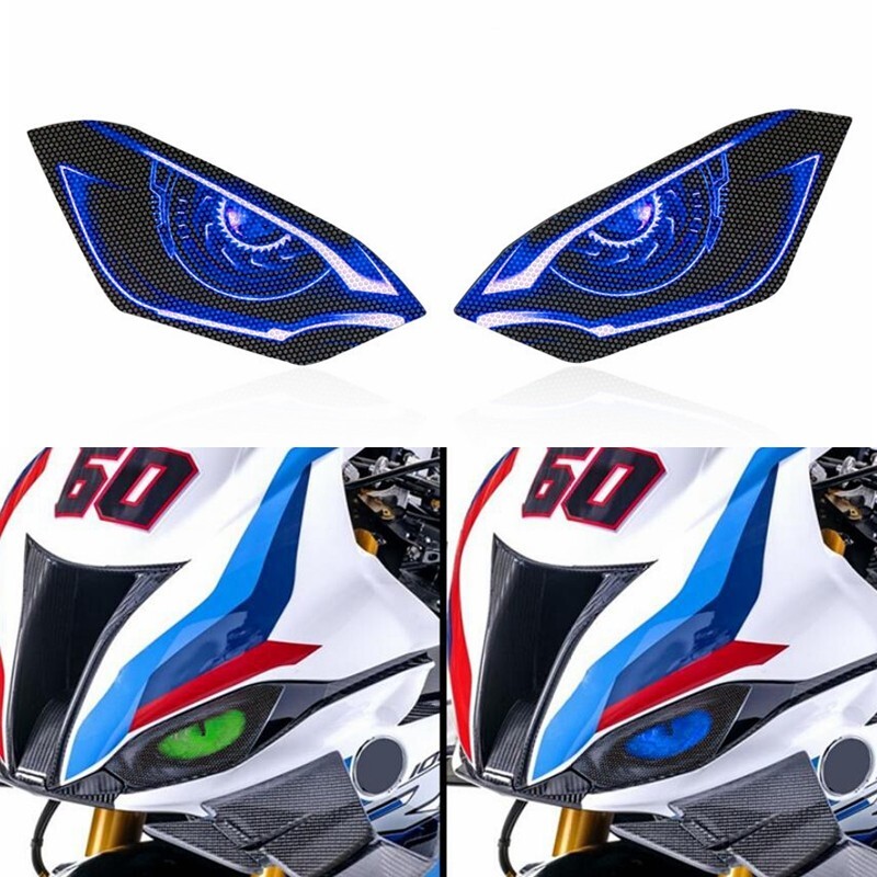 Blue Motorcycle Headlight Stickers for BMW S1000RR 2019-2023