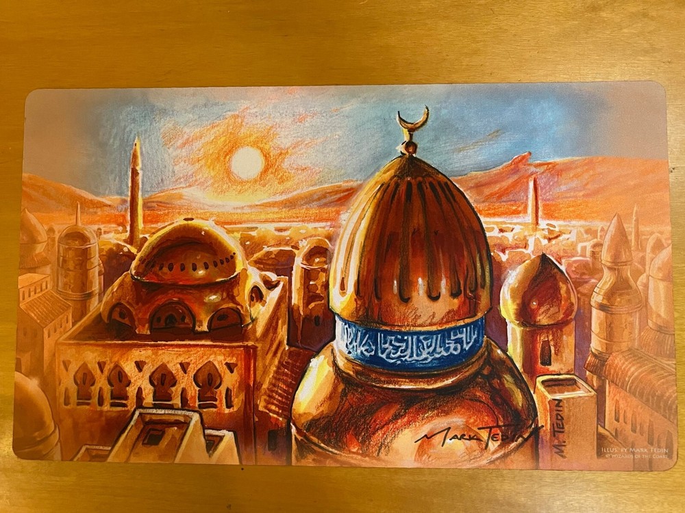 CITY OF BRASS PLAYMAT NEW MAGIC THE GATHERING MTG HAND SIGNED MARK TEDIN