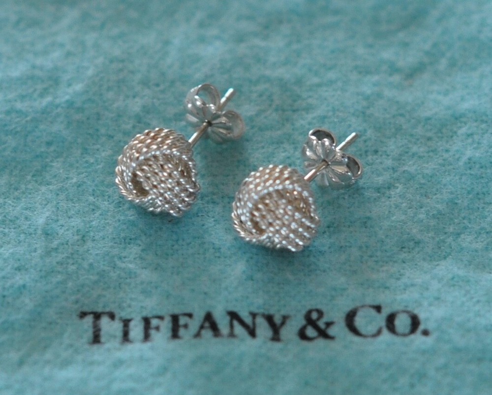Tiffany & Co.  Somerset Twisted Rope Earrings Studs Sterling Silver 925