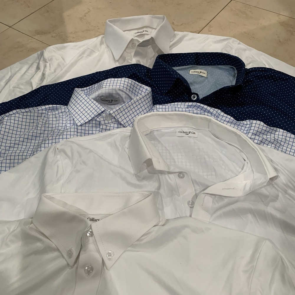 Collars & Co Shirt Mens Size Large Lot of 5 Dress Collar Polo