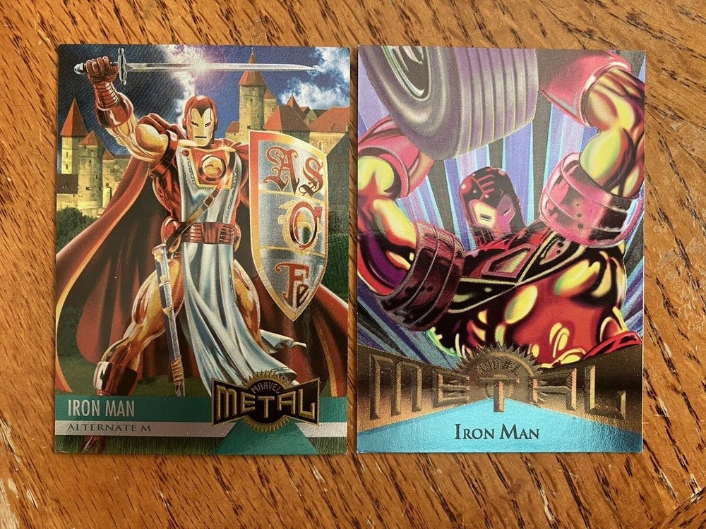 IRON MAN 1995 FLEER MARVEL METAL CHROME CARDS 1-OWNER MINT NICE PLEASE READ !!!!