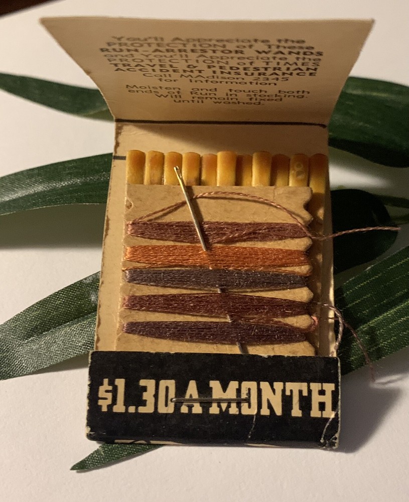 The Times Magazine Subscription Advertising Stocking Repair Vintage Sewing Kit ~