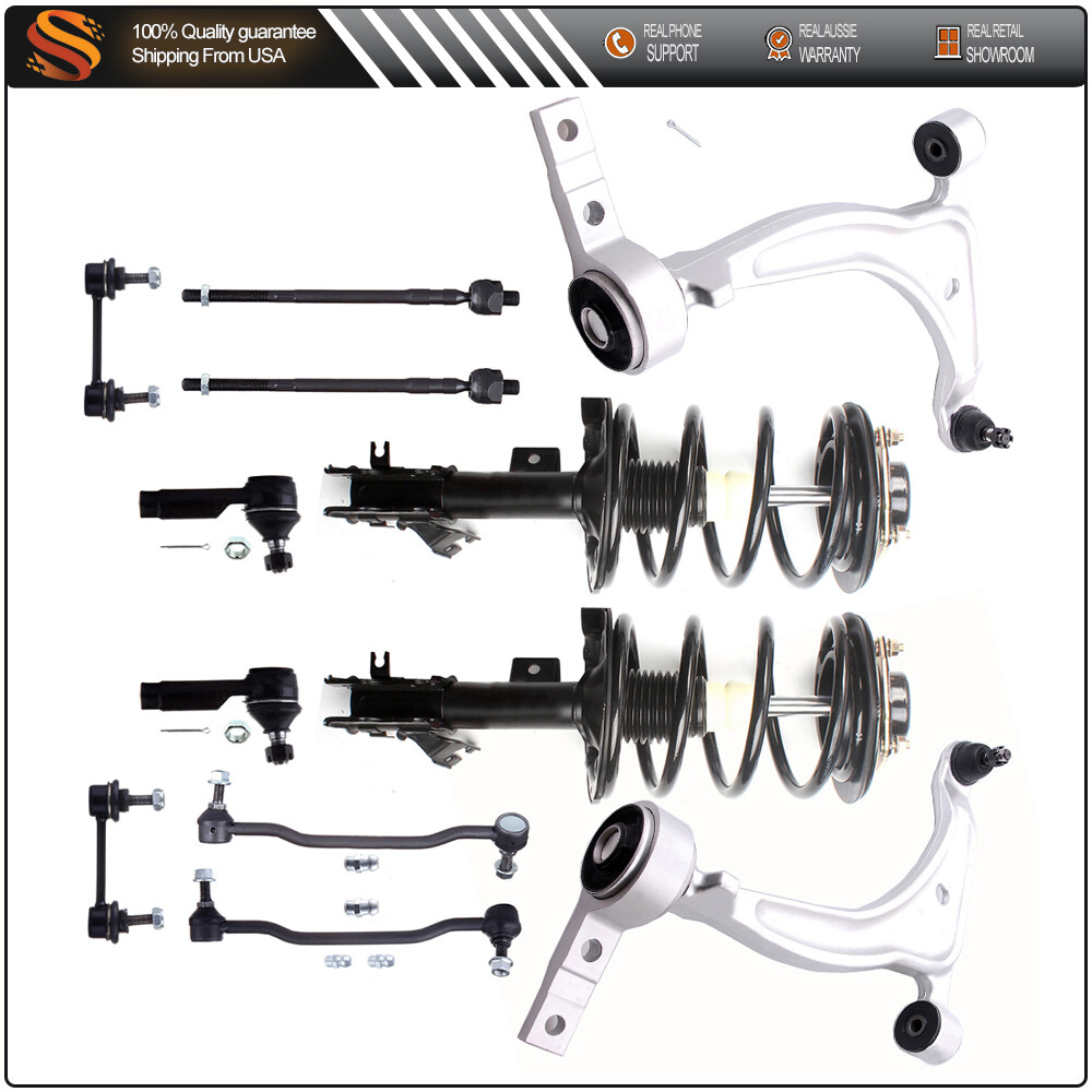 2004-2008 Nissan Maxima Front Suspension Kit – Struts Control Arms Sway Links Tie Rods  
