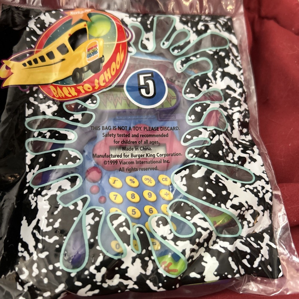 1999 Nickelodeon Back to School Calculator from Burger King - Brand New in Package-image