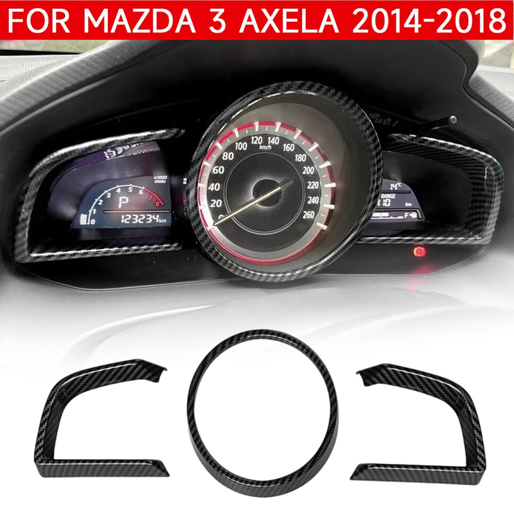 Carbon Fiber Car Dashboard Frame Decor Cover Trim For Mazda 3 Axela 2014-2019