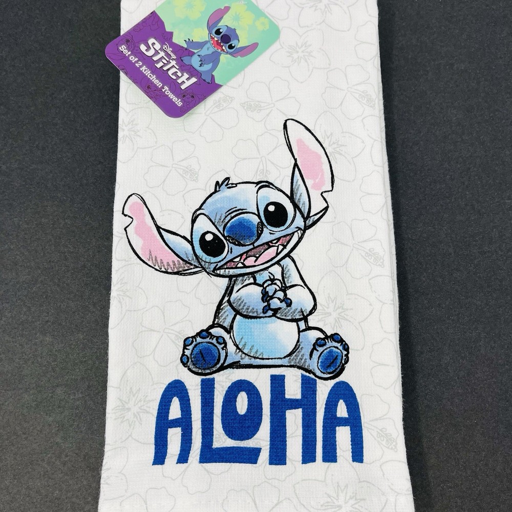 Disney Lilo & Stitch 2-Pack Hawaiian Tropical Aloha Towels for Kitchen and Bath
