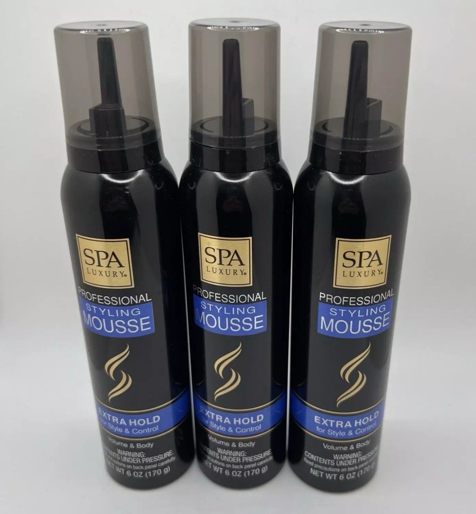 Luxury SPA Styling Mousse Extra Hold Volume Control 6oz 3-Pack