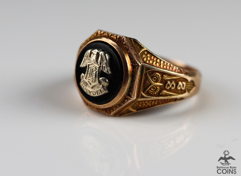 1932 10k Yellow Gold Holyoke College Class Women's Ring w/Owls & Engraved
