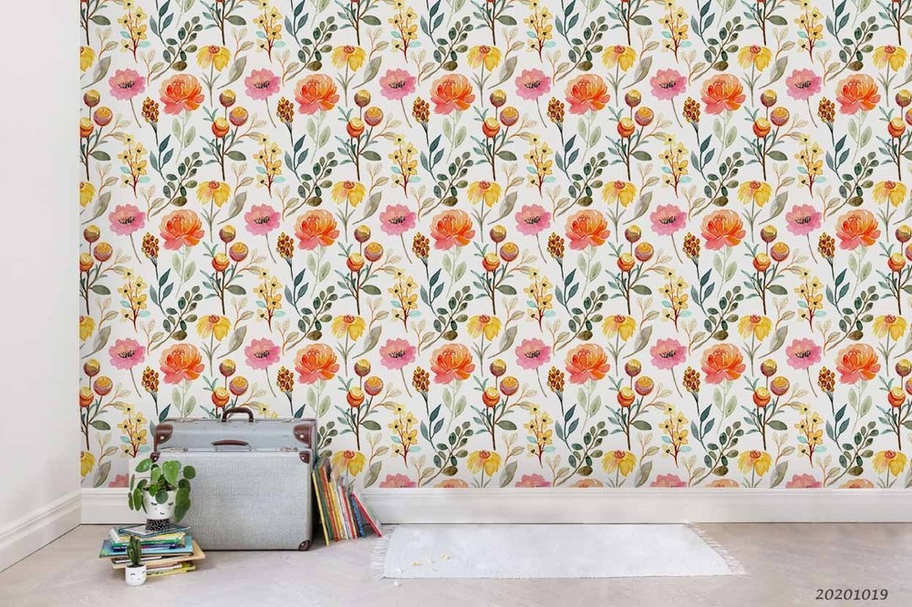3D Flowers Flora Watercolor Pattern Wall Murals Wallpaper Murals Wall Sticker 8