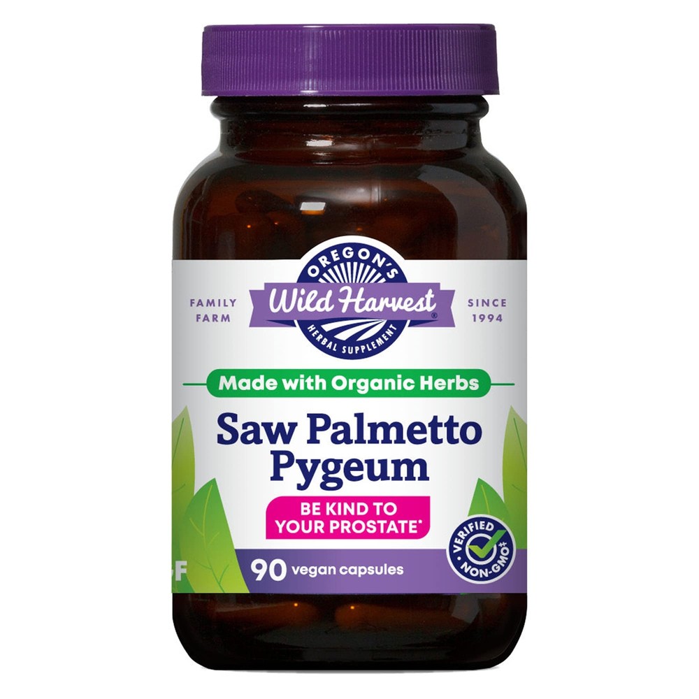 Organic Saw Palmetto Pygeum Herbal Supplement in Vegan Capsules