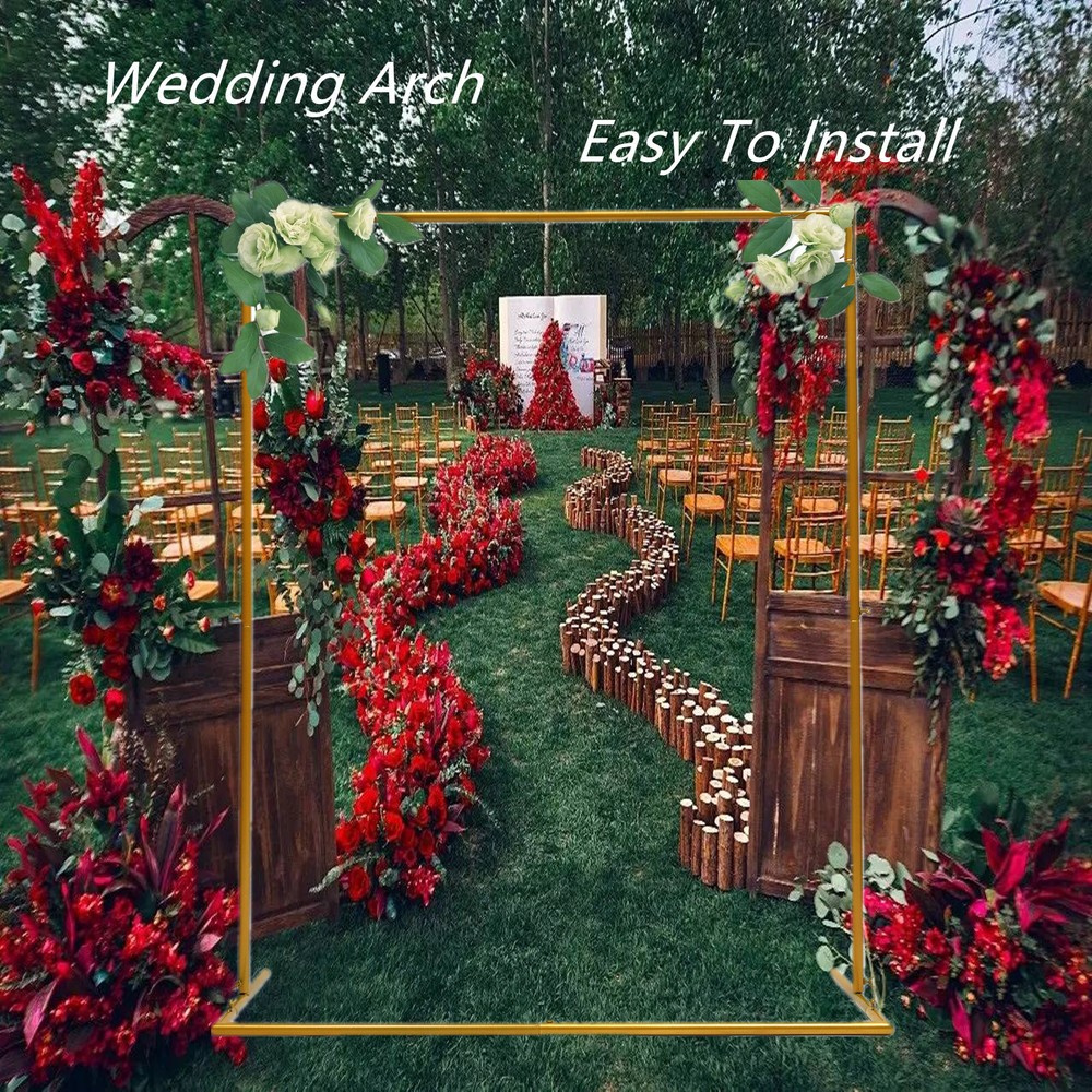 Gold Wedding Arch Stand Outdoor Garden Backdrop Decor Rack 120x35x150cm
